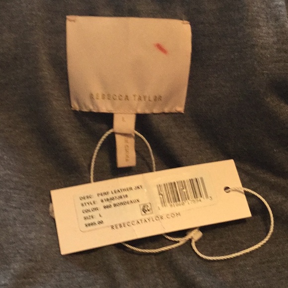 Rebecca Taylor Bordeaux Perforated Leather Coat - Picture 9 of 11